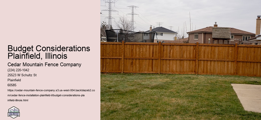 Budget Considerations Plainfield, Illinois