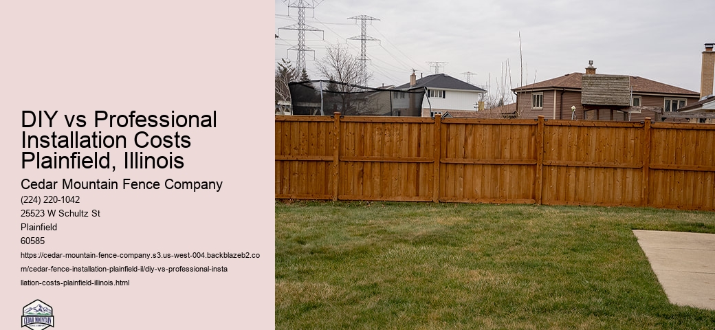 DIY vs Professional Installation Costs Plainfield, Illinois
