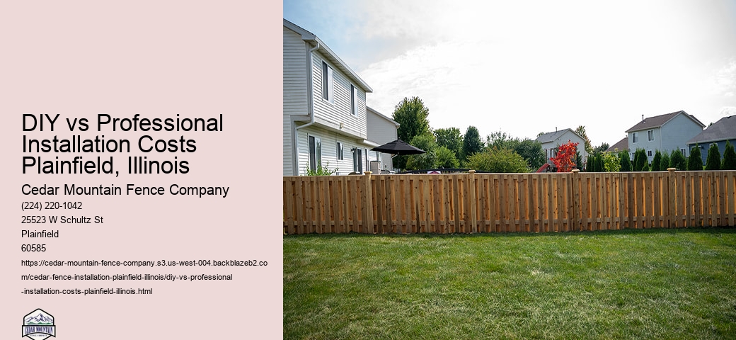 DIY vs Professional Installation Costs Plainfield, Illinois